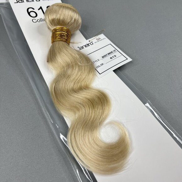 12” Body Wave #613 Platinum Blonde Unprocessed Brazilian Human Hair Extensions - Picture 2 of 5